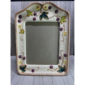 Vintage Terragrafics Picture Frame Ceramic Berry Embossed Design 14''x10''